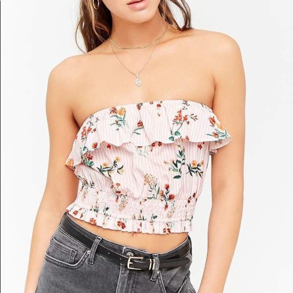 Cropped Floral Tube Top F21